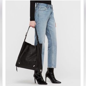 All Saints vincent north south leather tote Burgundy